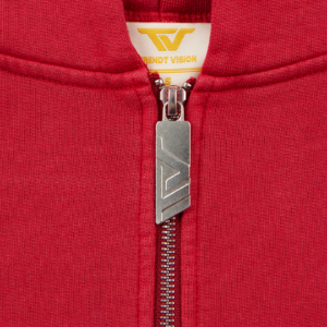 Red Logo Zip Hoodie